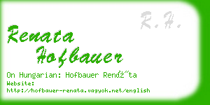 renata hofbauer business card